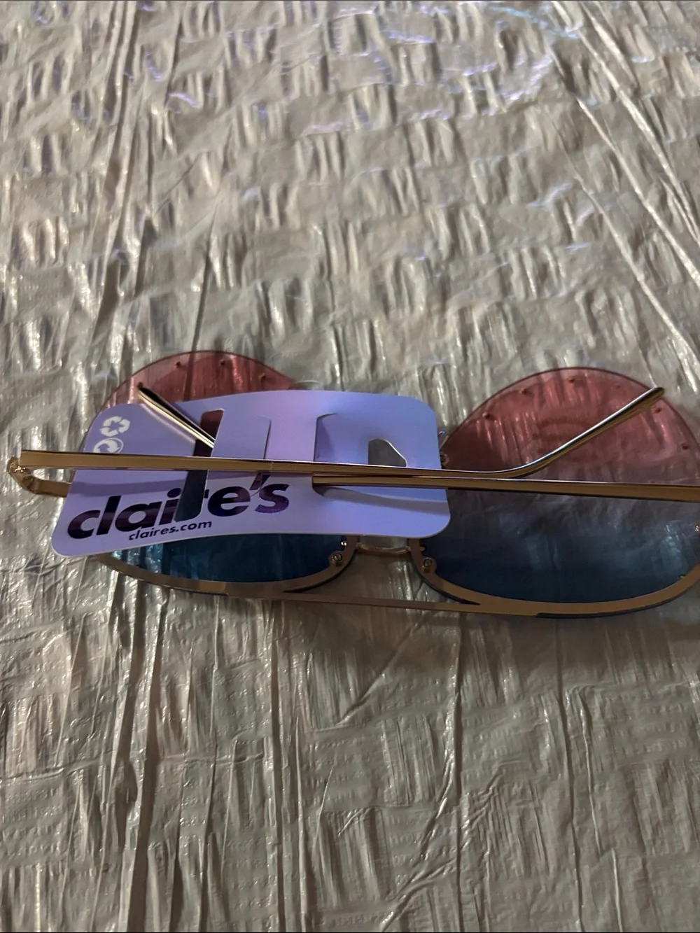 Claire's Pink and Blue Gradient Aviator Sunglasses